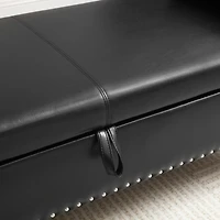 Simplie Fun 63" Upholstered Storage Bench Ottoman