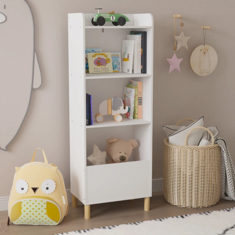 Simplie Fun 4-Tier Kids Bookcase & Toy Storage Organizer