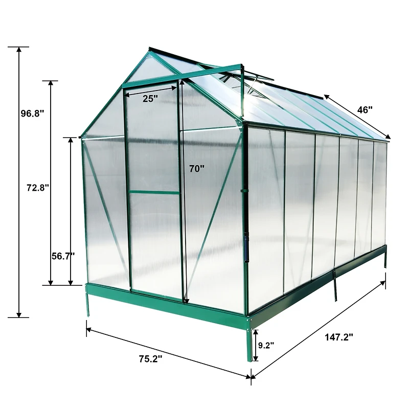 Premium Aluminum Greenhouse for Plant Growth & Ventilation