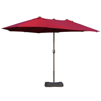 15ft Extra-Large Umbrella with Crank Mechanism for Shade and Protection