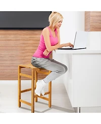 Slickblue 30-Inch Height Bar Chair with Saddle Shaped Seat and Sturdy Footrest