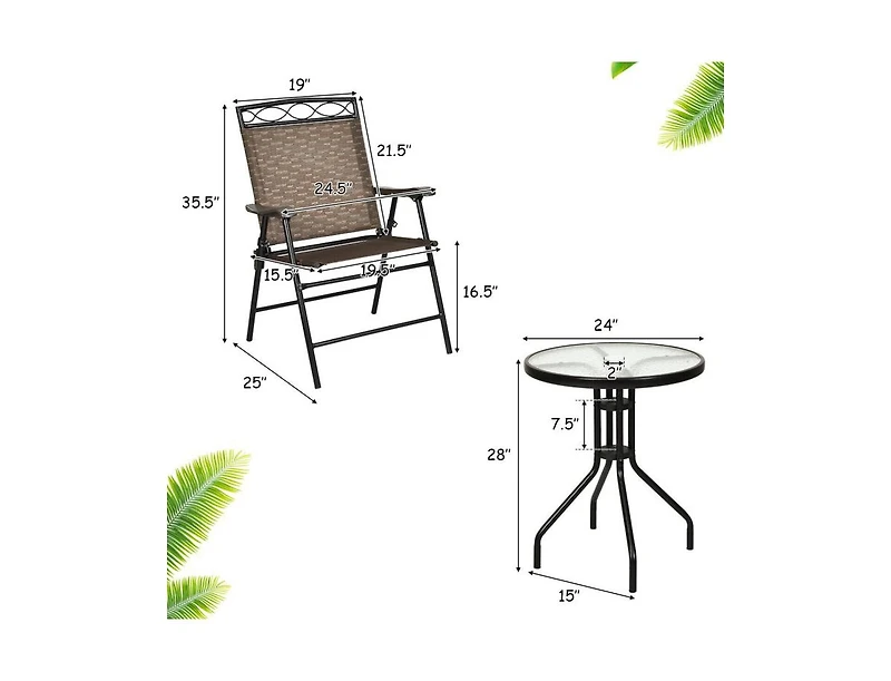 Slickblue Patio Dining Set with Patio Folding Chairs and Table