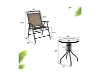 Slickblue Patio Dining Set with Patio Folding Chairs and Table
