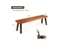 Slickblue Patio Acacia Wood Dining Bench Seat with Steel Legs