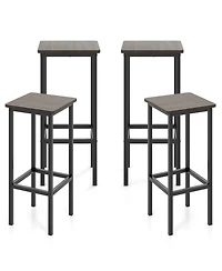 Slickblue Set of 4 Bar Stool 26" Chair with Metal Legs and Footrest