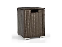 Slickblue 2-in-1 Patio Rattan Gas Propane Tank Cover for 20 lbs Propane Tanks-Brown