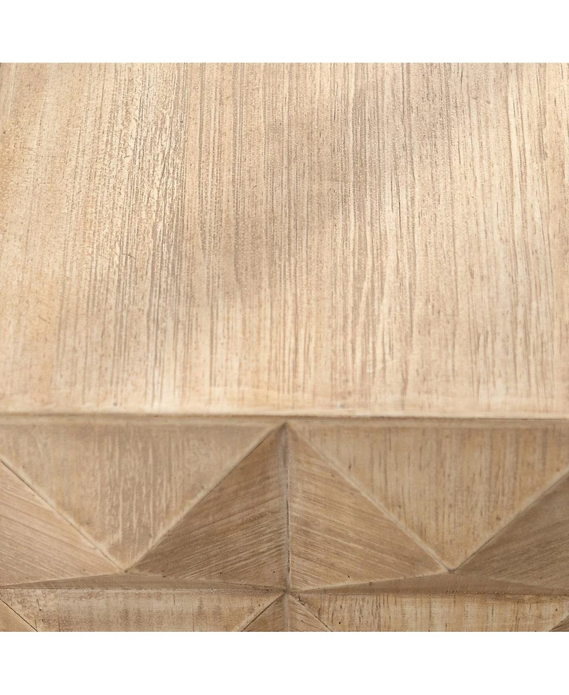 Simplie Fun 23.62" Height Three-Dimensional Embossed Pattern Design Retro Coffee Table Retro Furniture