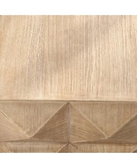 Simplie Fun 23.62" Height Three-Dimensional Embossed Pattern Design Retro Coffee Table Retro Furniture