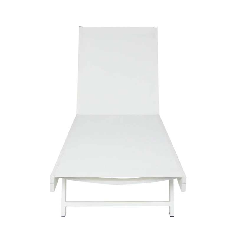 Streamdale White Mesh Chaise Lounge for Outdoor Relaxation and Sunbathing