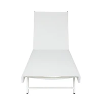 Streamdale White Mesh Chaise Lounge for Outdoor Relaxation and Sunbathing