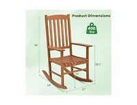 Slickblue Eucalyptus Wood Rocker Chair with Stable and Safe Rocking Base for Garden
