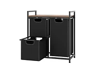 Slickblue Laundry Basket Organizer Dirty Clothes Hamper with Shelf and 3 Removable Bags