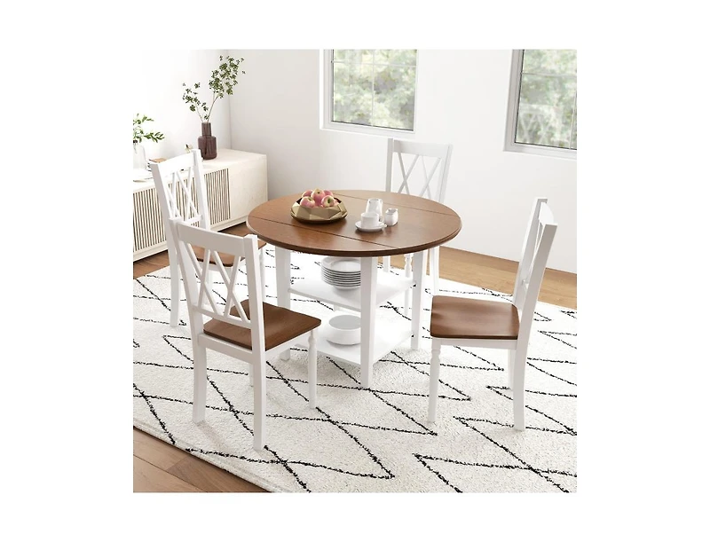 Set of 2 Farmhouse Dining Chairs with Solid Rubber Wood Seats for Kitchen