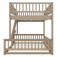 Streamdale Full Xl over Queen Bunk Bed with Ladder and Guardrails, Walnut