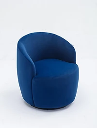 Streamdale Furniture Velvet Fabric Swivel Accent Armchair Barrel Chair With Powder Coating Metal Ring