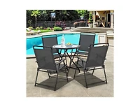 Slickblue 4 Pieces Portable Outdoor Folding Chair with Armrest