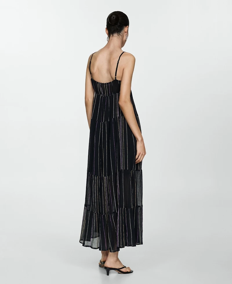 Mango Women's Decorative Stitching Strapless Dress