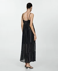 Mango Women's Decorative Stitching Strapless Dress