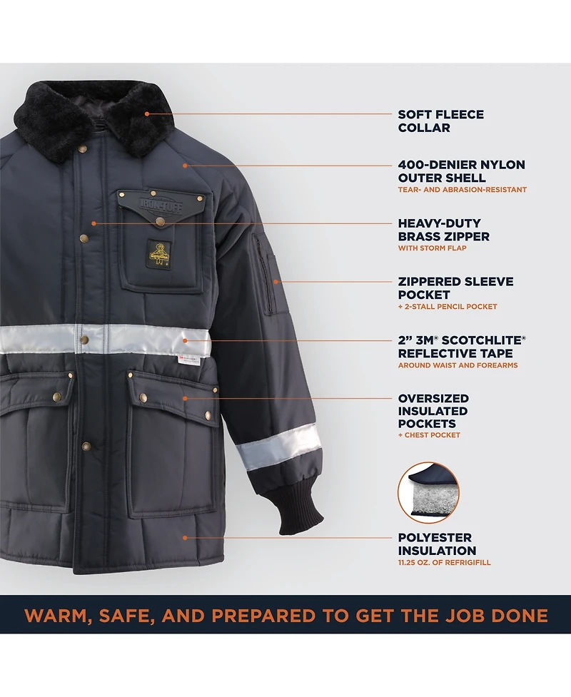 RefrigiWear Big & Tall Iron-Tuff Enhanced Visibility Reflective Siberian Workwear Jacket