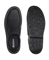 Alpine Swiss Men's Arbete Work Shoes Slip Resistant Real Leather Slip-On Loafers