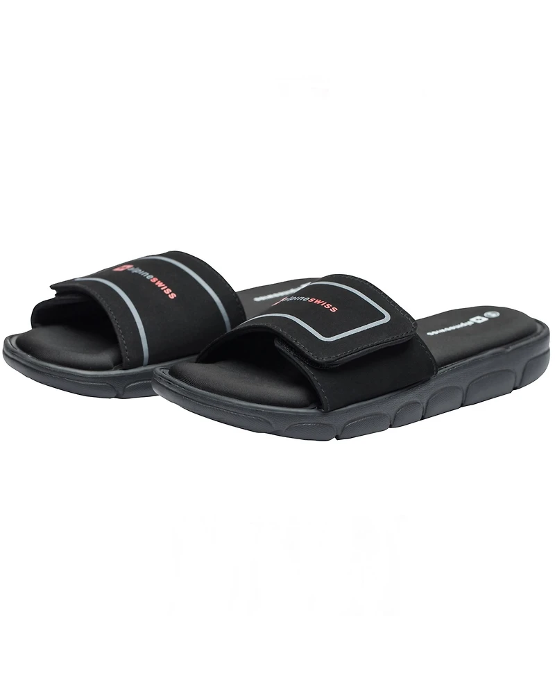 Alpine Swiss Men's Gabe Men Slide Sandals Shock-absorbing Foam Insole for Arch Support Adjustable Strap Athletic Anti-Slip Traction Eva O