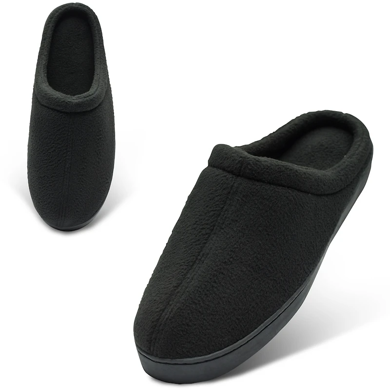 Alpine Swiss Mens Memory Foam Fleece Clog Slippers Wide Warm Slip On House Shoes