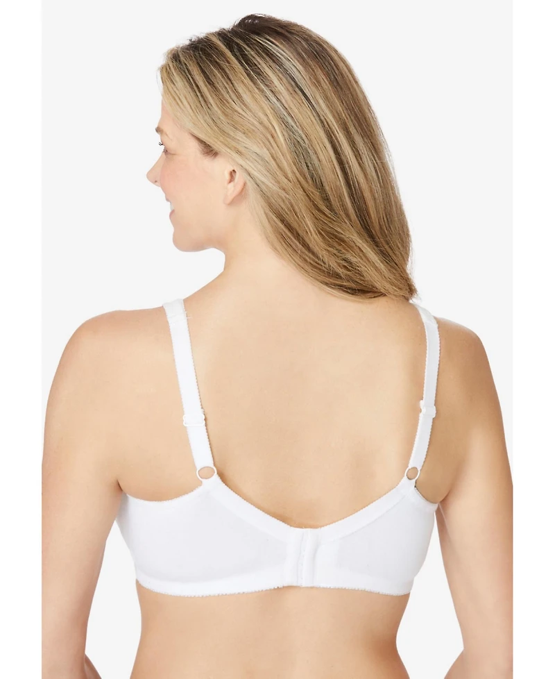Comfort Choice Women's Cotton Back-Close Wireless Bra