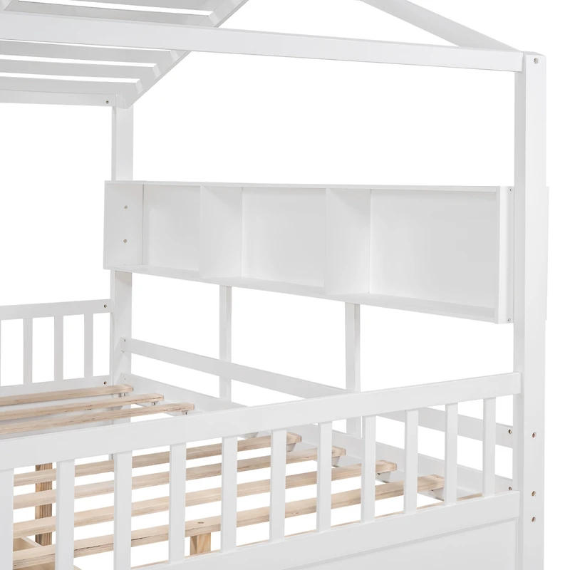 Streamdale Full-Size Wooden House Bed with Drawers and Storage