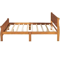 Streamdale Full Wood Platform Bed With Headboard And Wooden Slat Support