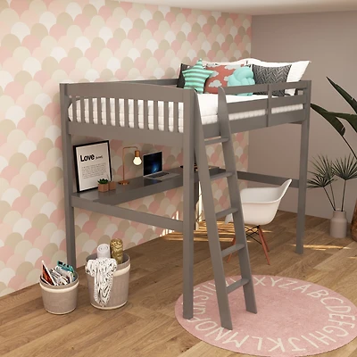 Streamdale Everest Twin Loft Bed with Desk and Storage