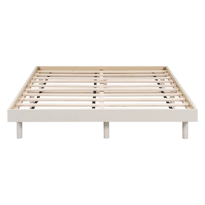 Simplie Fun Modern Design Full Floating Platform Bed Frame For White Washed Color