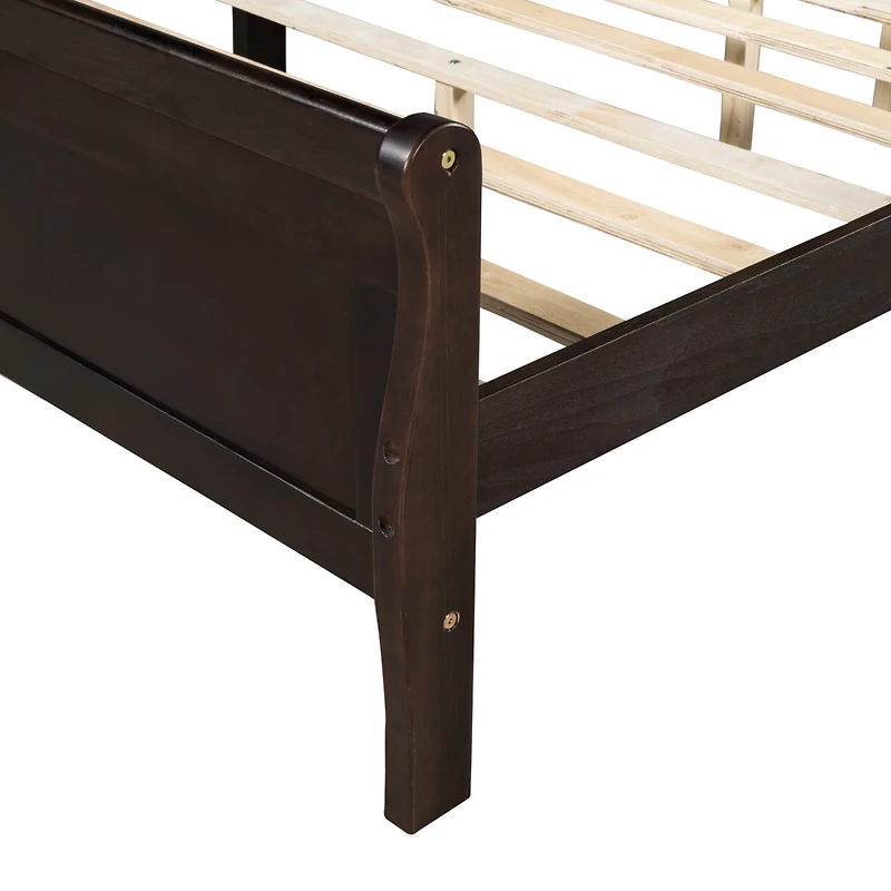 Streamdale Queen Wood Platform Bed With Headboard And Wooden Slat Support
