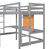 Streamdale Twin Loft Bed with Desk and Storage