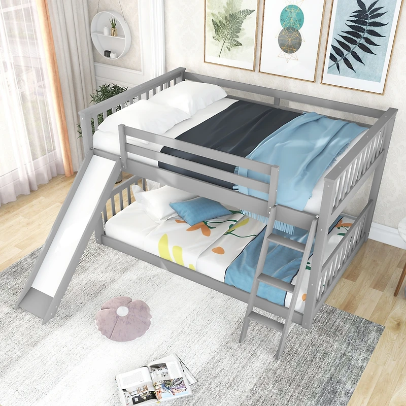 Streamdale Full Over Bunk Bed With Convertible Slide And Ladder