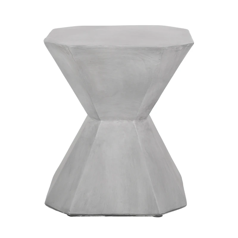 Simplie Fun Lightweight Concrete Hourglass Side Table for Indoor/Outdoor Use