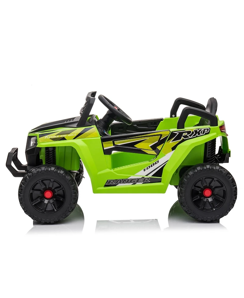 Streamdale Ultimate Kids' Adventure Ride-On Green Pp Mini Utv with Built-In Music