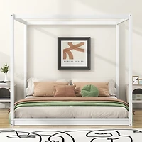 Streamdale King Canopy Platform Bed With Support Legs