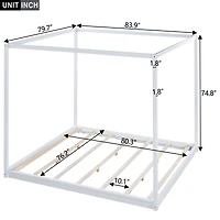 Streamdale King Canopy Platform Bed With Support Legs