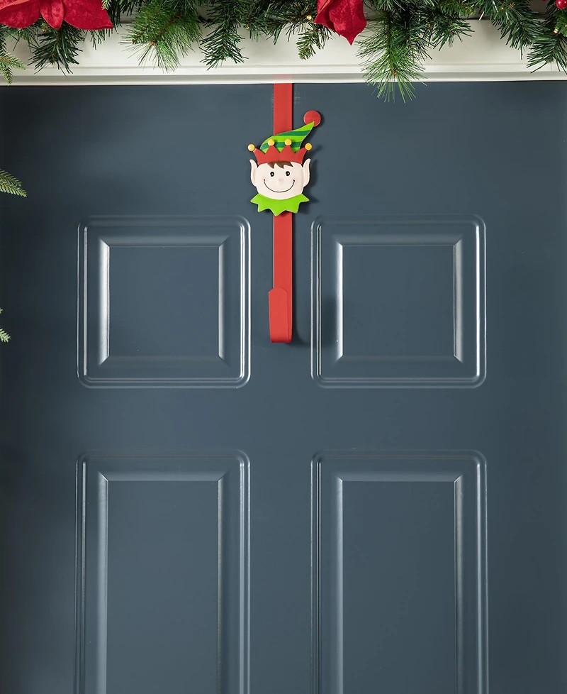 Glitzhome 14 H Set of 3 Christmas Metal Elf, Snowman Santa Wreath Hanger