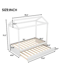 Simplie Fun House Bed With Trundle, Can Be Decorated Twin