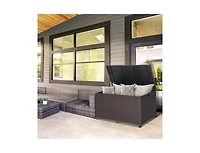 Slickblue Outdoor Wicker Storage Box with Zippered Liner