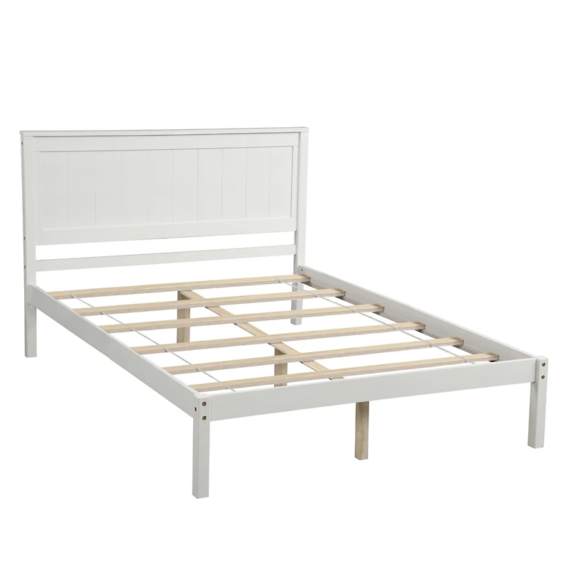 Streamdale Queen Platform Bed Frame, Wood Slats