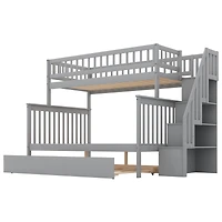 Streamdale Twin Over Full Bunk Bed With Trundle And Staircase