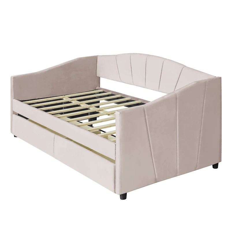 Streamdale Upholstered Daybed Twin With Two Drawers And Wood Slat