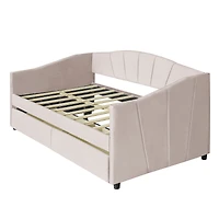 Streamdale Upholstered Daybed Twin With Two Drawers And Wood Slat