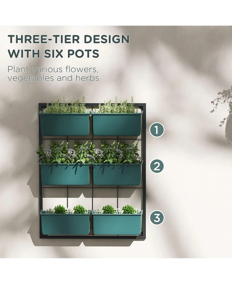 3-Tier Vertical Hanging Wall Planter for Outdoor and Indoor Spaces