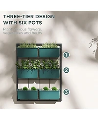 3-Tier Vertical Hanging Wall Planter for Outdoor and Indoor Spaces