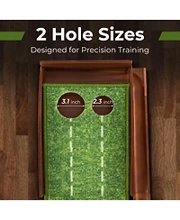 Slickblue Golf Putting Mat Practice Training Aid with Auto Ball Return and Hole Sizes