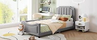 Streamdale Gray Striped Upholstered Twin Daybed