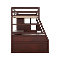 Streamdale Twin Loft Bed With 7 Drawers 2 Shelves And Desk